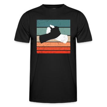 Black White Handshake Retro Style Vintage - Men's Functional T-Shirt - black - Front - AI Model Male 178 dark (178cm)