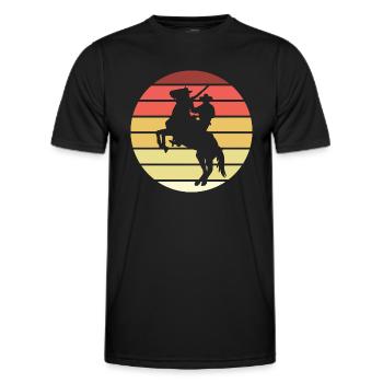Cowboy Horse Pesade Retro Style Vintage - Men's Functional T-Shirt - black - Front - AI Model Male 178 dark (178cm)