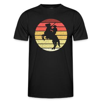 Cowboy Horse Pesade Retro Style Vintage - Men's Functional T-Shirt - black - Front - AI Model Male 178 dark (178cm)