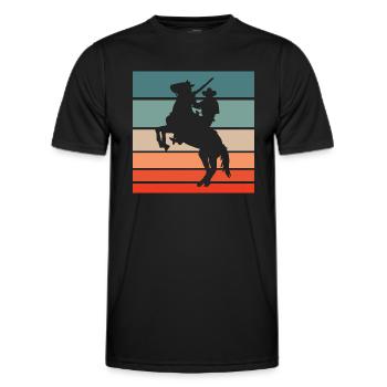 Cowboy Horse Pesade Retro Style Vintage - Men's Functional T-Shirt - black - Front - AI Model Male 178 dark (178cm)