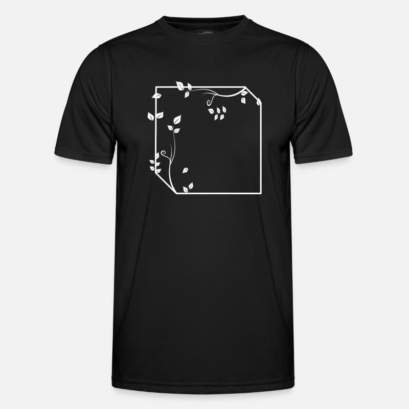 Frame with corners ornament decoration basic text - Men's Functional T-Shirt - black