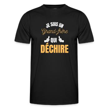 Ich bin ein großer Bruder, der weint - Männer Funktions-T-Shirt - Schwarz - Vorne - AI Model Male 178 dark (178cm)
