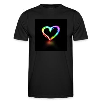 Light Stroke Heart - Men's Functional T-Shirt - black - Front - AI Model Male 178 dark (178cm)