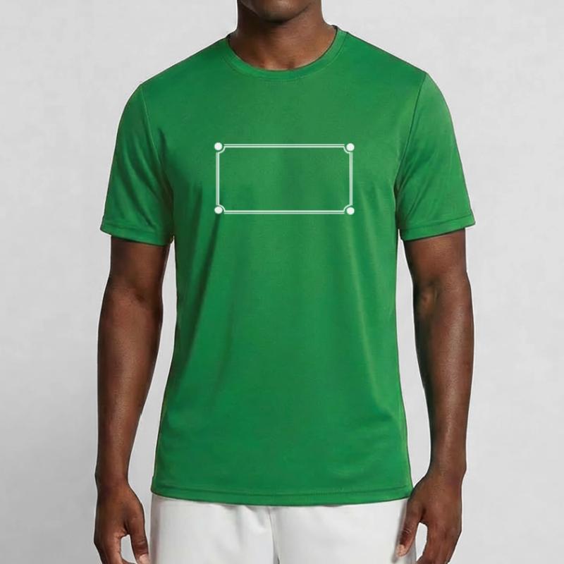 Simple Frame Rectangular Shape Decoration Men's Functional T-Shirt