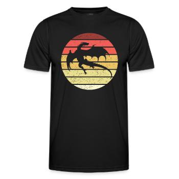 Drache Retro Style Vintage - Männer Funktions-T-Shirt - Schwarz - Vorne - AI Model Male 178 dark (178cm)