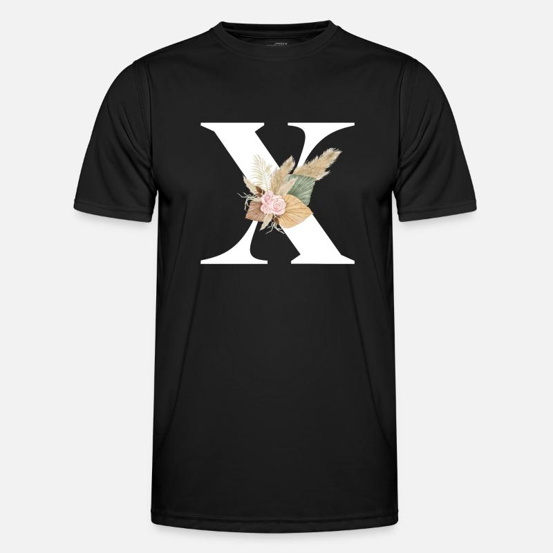 Buchstabe X blühte - Männer Funktions-T-Shirt - Schwarz