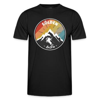 Skifahren in Sölden - Österreich - Männer Funktions-T-Shirt - Schwarz - Vorne - AI Model Male 178 dark (178cm)