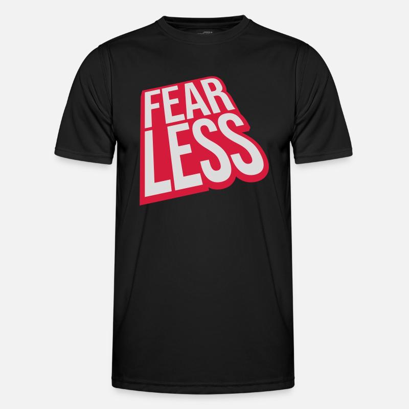 fearless Text Zitat Design - Männer Funktions-T-Shirt - Schwarz