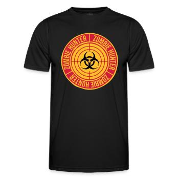 citation d’Halloween de chasseur de zombies - T-shirt sport Homme - noir - Devant - AI Model Male 178 dark (178cm)