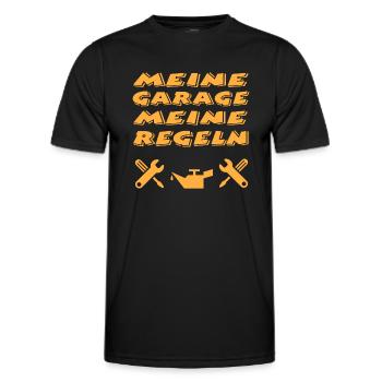 Garage - Männer Funktions-T-Shirt - Schwarz - Vorne - AI Model Male 178 dark (178cm)