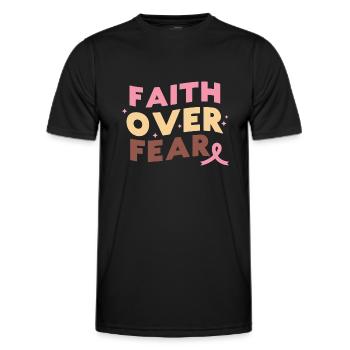 Sensibilisation au cancer du sein La foi plutôt que la peur - T-shirt sport Homme - noir - Devant - AI Model Male 178 dark (178cm)