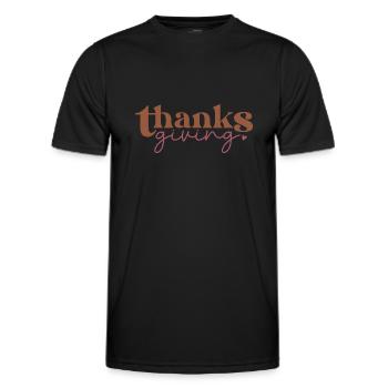 Thanksgiving Grateful Thankful Vintage - T-shirt sport Homme - noir - Devant - AI Model Male 178 dark (178cm)