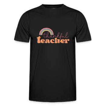 Thanksgiving thankful teacher - Männer Funktions-T-Shirt - Schwarz - Vorne - AI Model Male 178 dark (178cm)