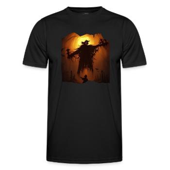 Halloween Geist mit Kürbis - Männer Funktions-T-Shirt - Schwarz - Vorne - AI Model Male 178 dark (178cm)