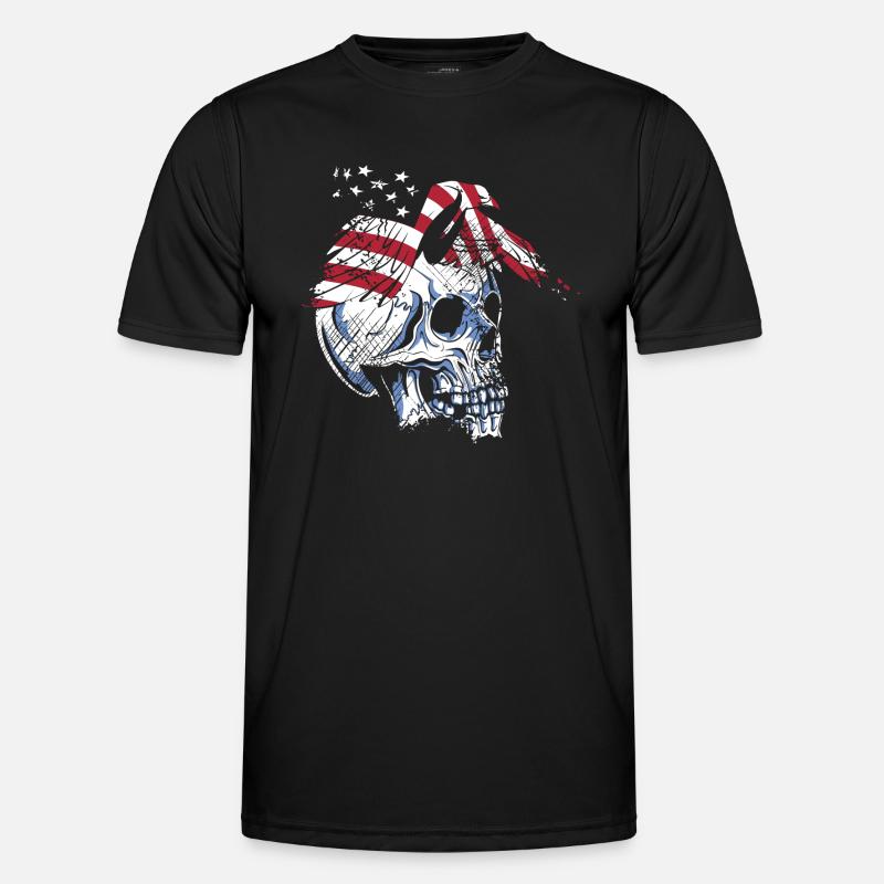 skull eagle - Männer Funktions-T-Shirt - Schwarz