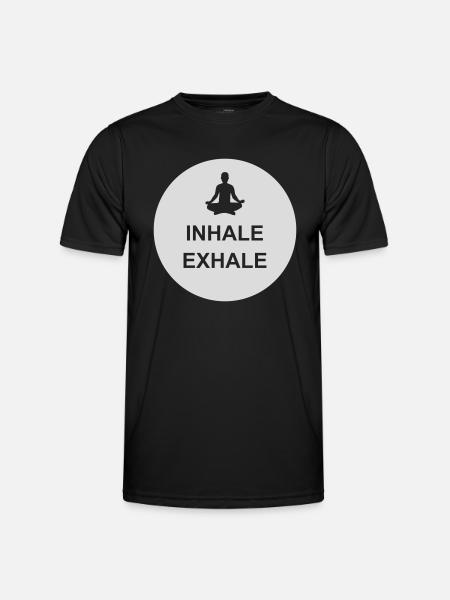 Inspirez expirez Yoga citation - T-shirt sport Homme - noir