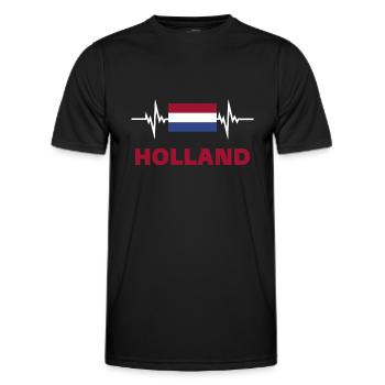 Netherlands Football 2022 Holland Heartbeat - Men's Functional T-Shirt - black - Front - AI Model Male 178 dark (178cm)