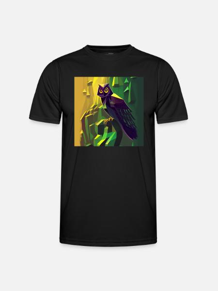 Eule Kunst 1 - Männer Funktions-T-Shirt - Schwarz