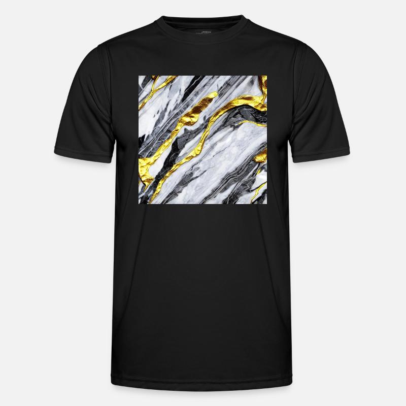 Marble gold structure - Men's Functional T-Shirt - black