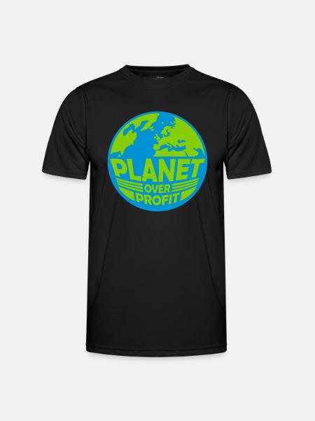 planet over profit quote - Men's Functional T-Shirt - black