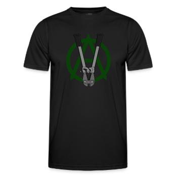 Anarchisme végétalien vert foncé - T-shirt sport Homme - noir - Devant - AI Model Male 178 dark (178cm)