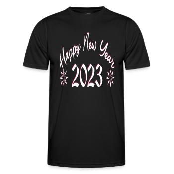 Happy New Year 2023 - Männer Funktions-T-Shirt - Schwarz - Vorne - AI Model Male 178 dark (178cm)
