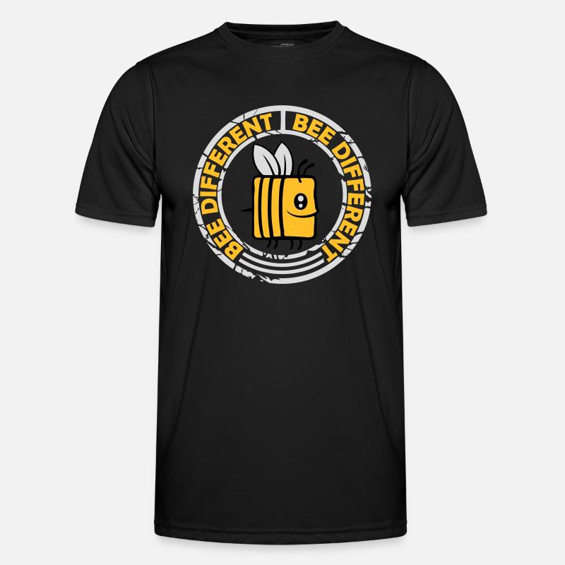 bee different saying quote - Men's Functional T-Shirt - black