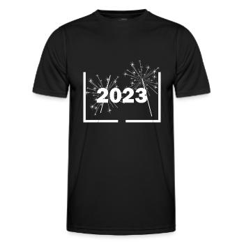 Silvester Neujahr 2023 - Männer Funktions-T-Shirt - Schwarz - Vorne - AI Model Male 178 dark (178cm)