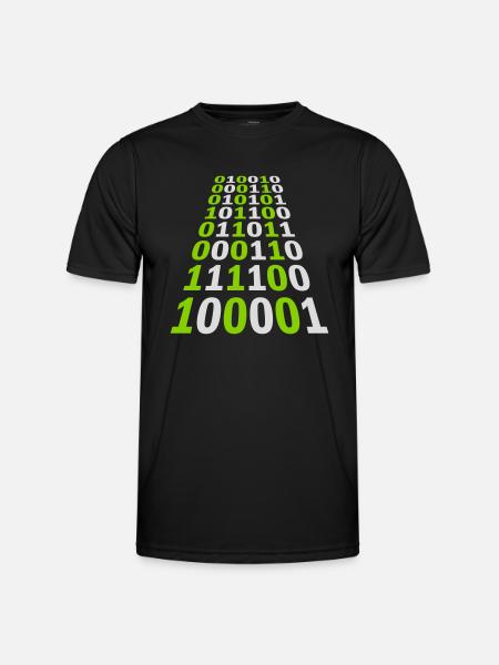 Binär Code Programm Sprache - Männer Funktions-T-Shirt - Schwarz
