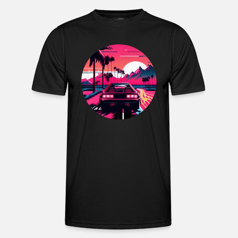 Retrowave Synthwave 80s Design Männer Funktions-T-Shirt