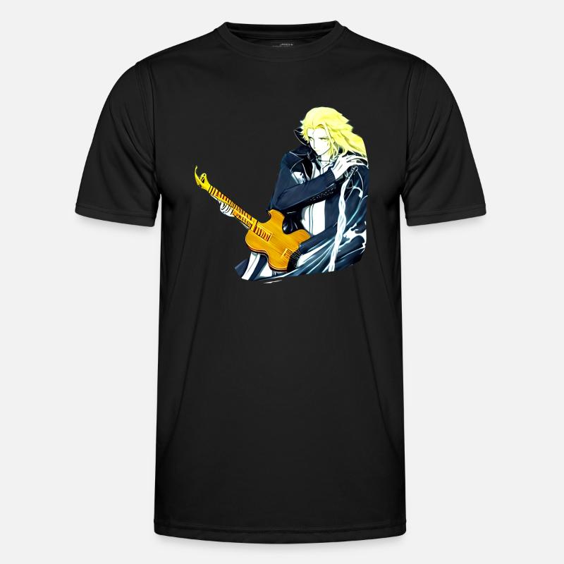 Typ mit Gitarre - Männer Funktions-T-Shirt - Schwarz
