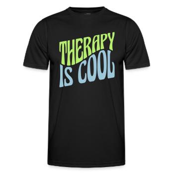 therapy is cool Quote - Men's Functional T-Shirt - black - Front - AI Model Male 178 dark (178cm)