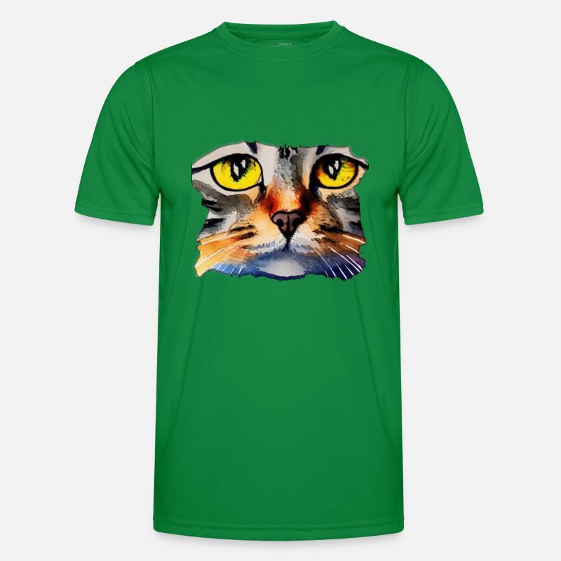 Katzengesicht 2 Männer Funktions-T-Shirt
