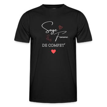sage femme de competition - T-shirt sport Homme - noir - Devant - AI Model Male 178 dark (178cm)