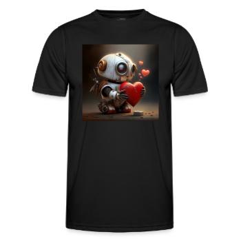 Love Robot - Männer Funktions-T-Shirt - Schwarz - Vorne - AI Model Male 178 dark (178cm)