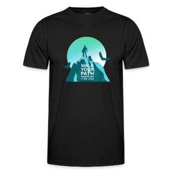 Marchez votre chemin - T-shirt sport Homme - noir - Devant - AI Model Male 178 dark (178cm)