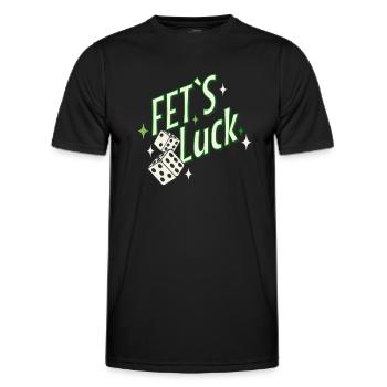 Vatertag Lustig Spruch Fet´s Luck Spaß Würfel - Männer Funktions-T-Shirt - Schwarz - Vorne - AI Model Male 178 dark (178cm)