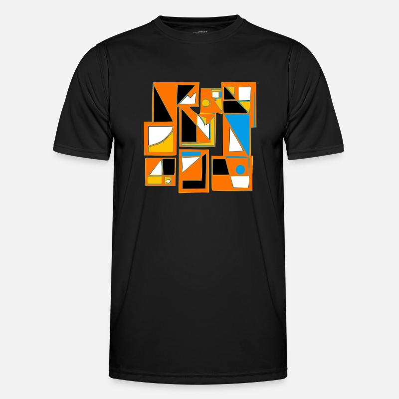 Abstract design style 70 s - Men's Functional T-Shirt - black