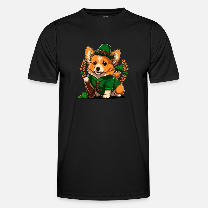 Leprechaun Corgi Männer Funktions-T-Shirt