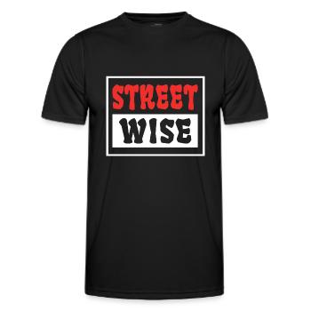 Street Wise WEISS - Männer Funktions-T-Shirt - Schwarz - Vorne - AI Model Male 178 dark (178cm)