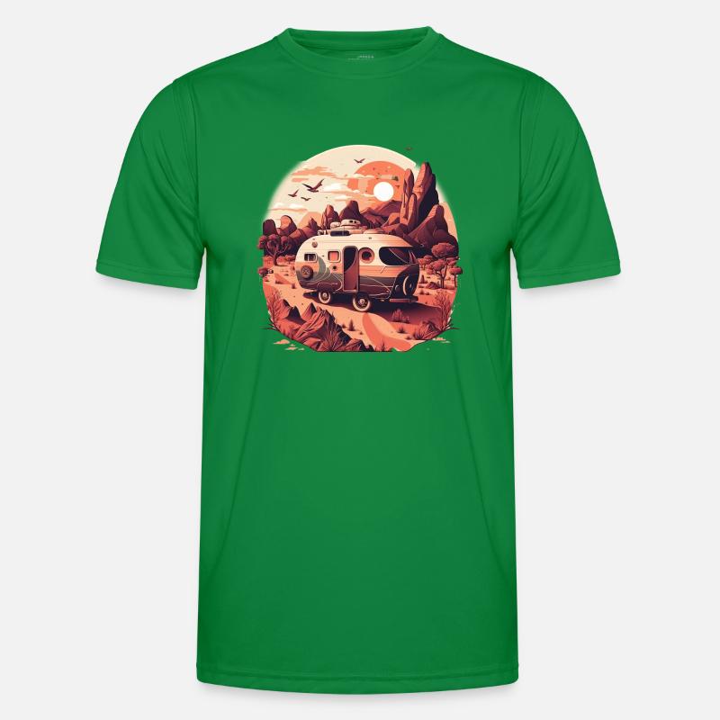 Bus Camping Adventure Outback Australia Men's Functional T-Shirt