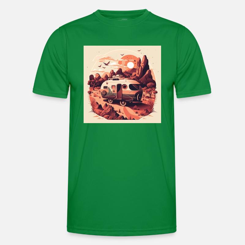 Bus Camping Abenteuer Outback Australien Männer Funktions-T-Shirt