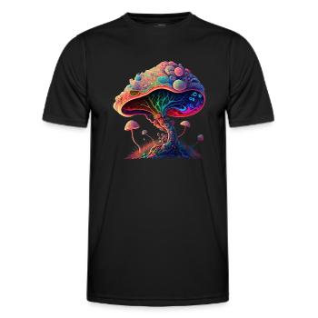 Colorful Mushroom - Men's Functional T-Shirt - black - Front - AI Model Male 178 dark (178cm)