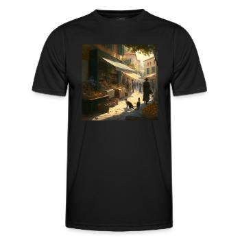 Marché peinture - T-shirt sport Homme - noir - Devant - AI Model Male 178 dark (178cm)