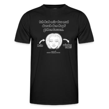witziges Nicht-Nachdenken-Design / lustige Sprüche - Männer Funktions-T-Shirt - Schwarz - Vorne - AI Model Male 178 dark (178cm)