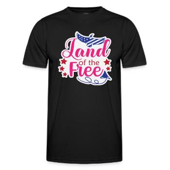 Land of the Free - Männer Funktions-T-Shirt - Schwarz - Vorne - AI Model Male 178 dark (178cm)