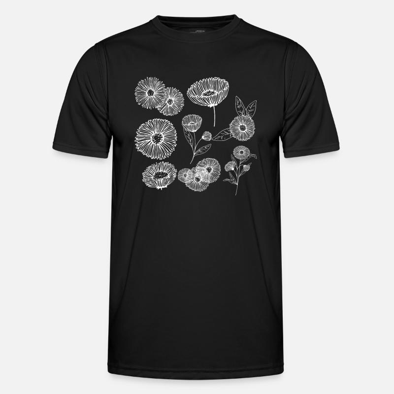 Aster flower group - Men's Functional T-Shirt - black