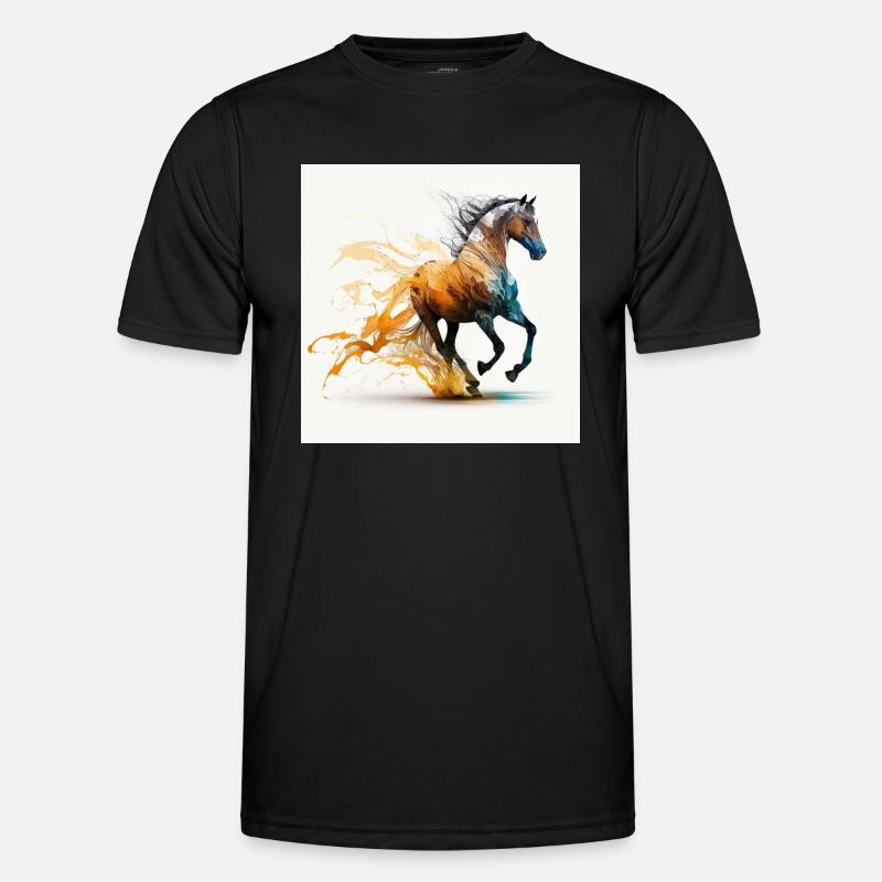 Feuriges Pferd Nr. 3 - Männer Funktions-T-Shirt - Schwarz