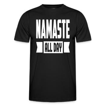 Namaste All Day - Men's Functional T-Shirt - black - Front - AI Model Male 178 dark (178cm)