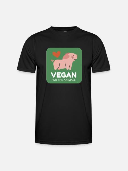 Vegan for animals - Men's Functional T-Shirt - black
